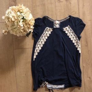 Blue corset back top